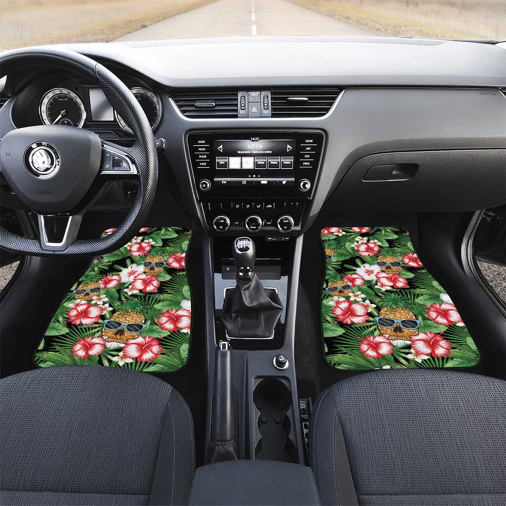 Pineapple Skull Aloha Hawaii Car Mats Summer Vibes Tropical Seamless Pattern - Wonder Print Shop