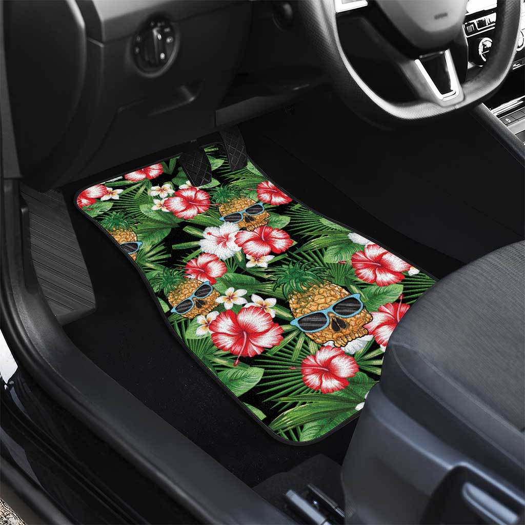Pineapple Skull Aloha Hawaii Car Mats Summer Vibes Tropical Seamless Pattern - Wonder Print Shop
