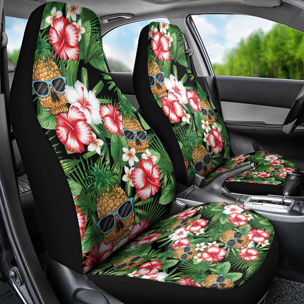 Pineapple Skull Aloha Hawaii Car Seat Cover Summer Vibes Tropical Seamless Pattern - Wonder Print Shop