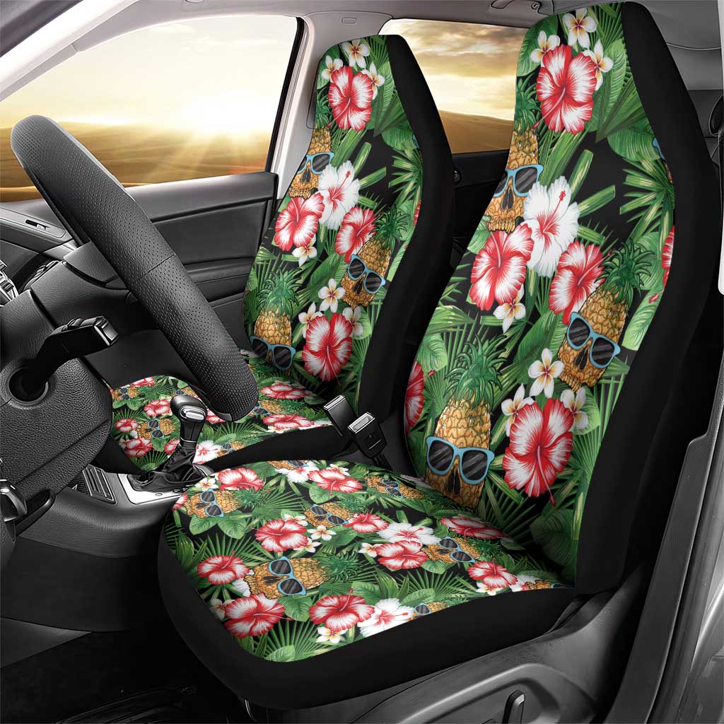 Pineapple Skull Aloha Hawaii Car Seat Cover Summer Vibes Tropical Seamless Pattern - Wonder Print Shop