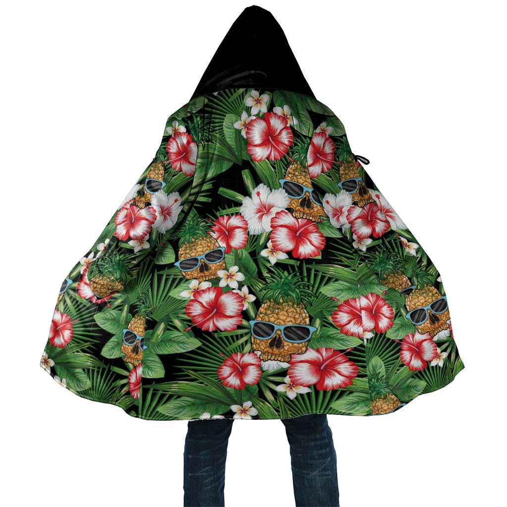 Pineapple Skull Aloha Hawaii Cloak Summer Vibes Tropical Seamless Pattern - Wonder Print Shop