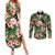 Pineapple Skull Aloha Hawaii Couples Matching Summer Maxi Dress and Long Sleeve Button Shirt Summer Vibes Tropical Seamless Pattern - Wonder Print Shop