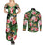 Pineapple Skull Aloha Hawaii Couples Matching Summer Maxi Dress and Long Sleeve Button Shirt Summer Vibes Tropical Seamless Pattern - Wonder Print Shop