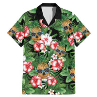 Pineapple Skull Aloha Hawaii Family Matching Mermaid Dress and Hawaiian Shirt Summer Vibes Tropical Seamless Pattern - Wonder Print Shop