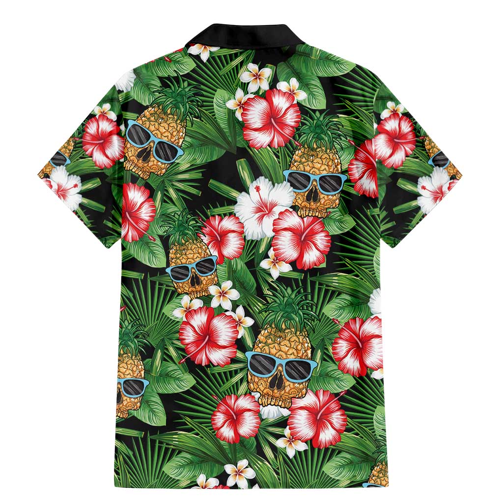 Pineapple Skull Aloha Hawaii Family Matching Mermaid Dress and Hawaiian Shirt Summer Vibes Tropical Seamless Pattern - Wonder Print Shop