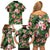 Pineapple Skull Aloha Hawaii Family Matching Off Shoulder Short Dress and Hawaiian Shirt Summer Vibes Tropical Seamless Pattern - Wonder Print Shop