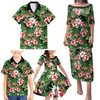 Pineapple Skull Aloha Hawaii Family Matching Puletasi and Hawaiian Shirt Summer Vibes Tropical Seamless Pattern - Wonder Print Shop