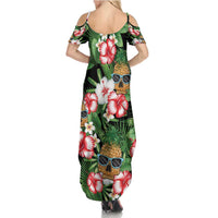 Pineapple Skull Aloha Hawaii Family Matching Summer Maxi Dress and Hawaiian Shirt Summer Vibes Tropical Seamless Pattern - Wonder Print Shop