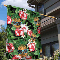 Pineapple Skull Aloha Hawaii Garden Flag Summer Vibes Tropical Seamless Pattern - Wonder Print Shop