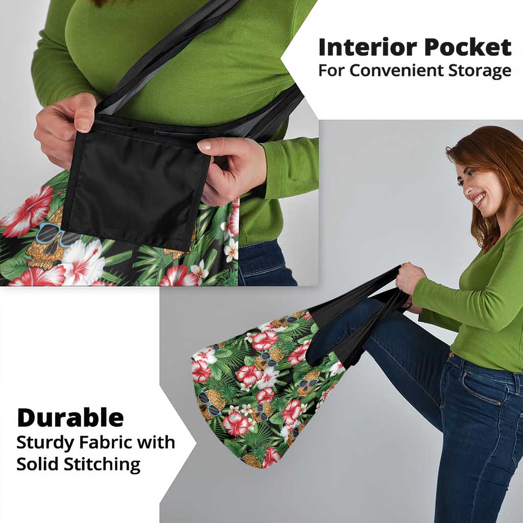 Pineapple Skull Aloha Hawaii Grocery Bag Summer Vibes Tropical Seamless Pattern - Wonder Print Shop