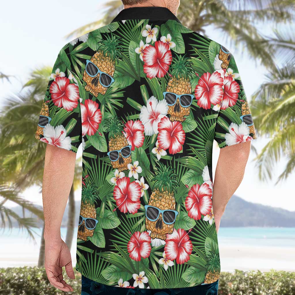 Pineapple Skull Aloha Hawaii Hawaiian Shirt Summer Vibes Tropical Seamless Pattern - Wonder Print Shop