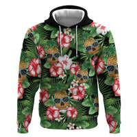 Pineapple Skull Aloha Hawaii Hoodie Summer Vibes Tropical Seamless Pattern - Wonder Print Shop