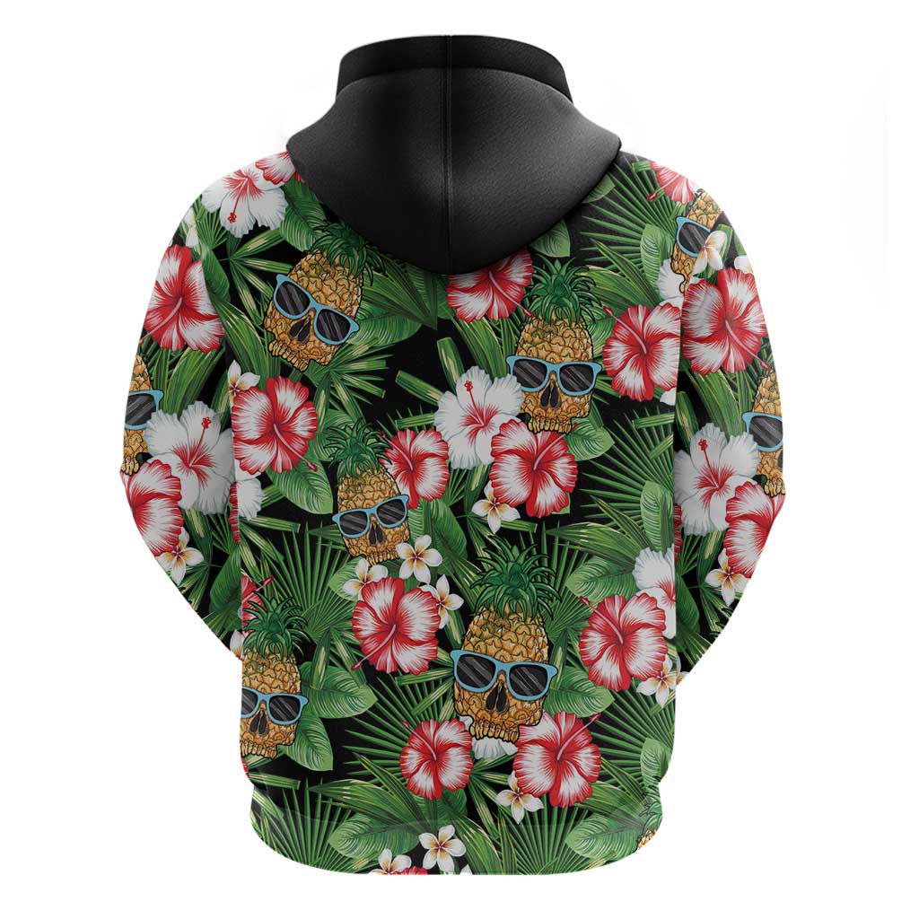 Pineapple Skull Aloha Hawaii Hoodie Summer Vibes Tropical Seamless Pattern - Wonder Print Shop