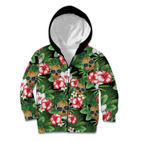 Pineapple Skull Aloha Hawaii Kid Hoodie Summer Vibes Tropical Seamless Pattern - Wonder Print Shop
