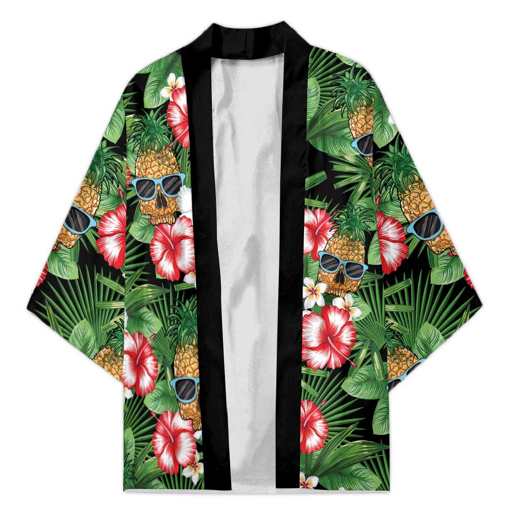 Pineapple Skull Aloha Hawaii Kimono Summer Vibes Tropical Seamless Pattern - Wonder Print Shop