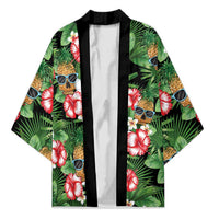 Pineapple Skull Aloha Hawaii Kimono Summer Vibes Tropical Seamless Pattern - Wonder Print Shop