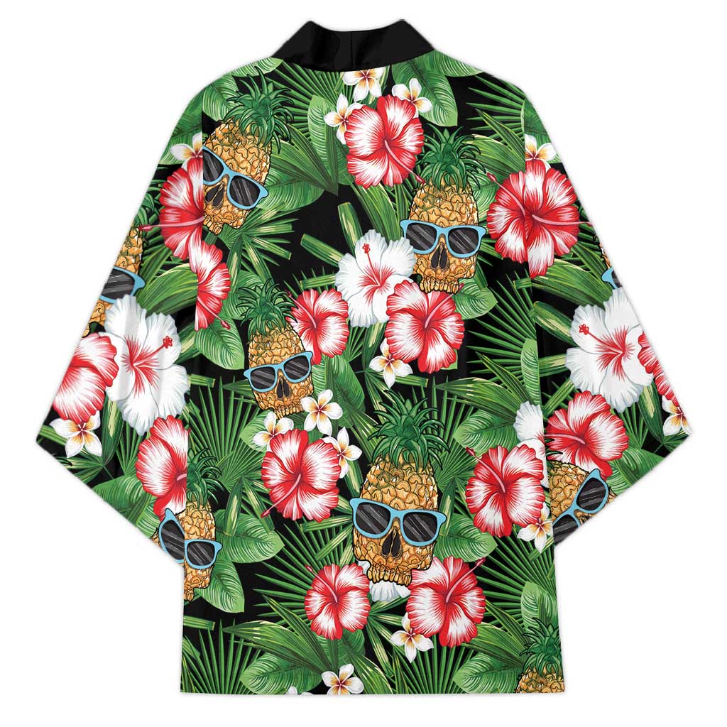 Pineapple Skull Aloha Hawaii Kimono Summer Vibes Tropical Seamless Pattern - Wonder Print Shop