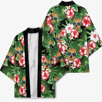 Pineapple Skull Aloha Hawaii Kimono Summer Vibes Tropical Seamless Pattern - Wonder Print Shop