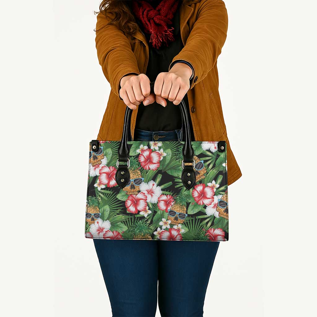 Pineapple Skull Aloha Hawaii Leather Bag Summer Vibes Tropical Seamless Pattern - Wonder Print Shop