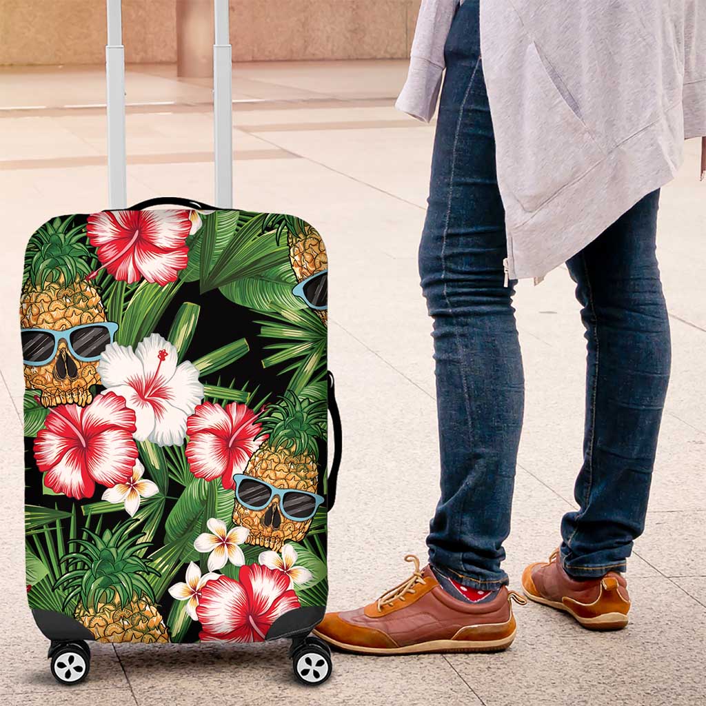 Pineapple Skull Aloha Hawaii Luggage Cover Summer Vibes Tropical Seamless Pattern - Wonder Print Shop