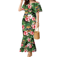 Pineapple Skull Aloha Hawaii Mermaid Dress Summer Vibes Tropical Seamless Pattern - Wonder Print Shop
