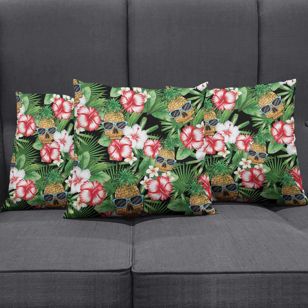 Pineapple Skull Aloha Hawaii Pillow Cover Summer Vibes Tropical Seamless Pattern - Wonder Print Shop