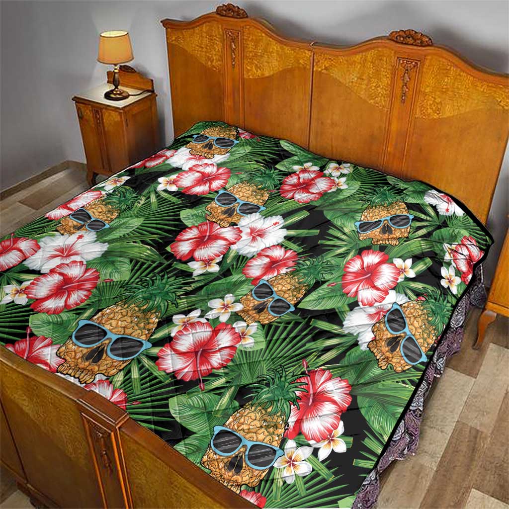 Pineapple Skull Aloha Hawaii Quilt Summer Vibes Tropical Seamless Pattern - Wonder Print Shop