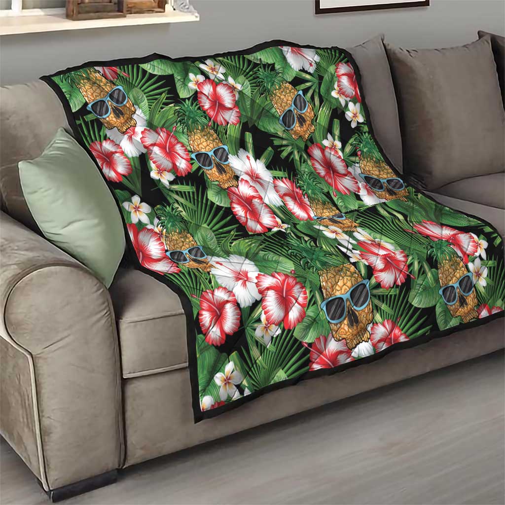 Pineapple Skull Aloha Hawaii Quilt Summer Vibes Tropical Seamless Pattern - Wonder Print Shop