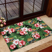 Pineapple Skull Aloha Hawaii Rubber Doormat Summer Vibes Tropical Seamless Pattern - Wonder Print Shop