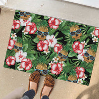 Pineapple Skull Aloha Hawaii Rubber Doormat Summer Vibes Tropical Seamless Pattern - Wonder Print Shop