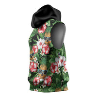Pineapple Skull Aloha Hawaii Sleeveless Hoodie Summer Vibes Tropical Seamless Pattern - Wonder Print Shop