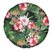 Pineapple Skull Aloha Hawaii Spare Tire Cover Summer Vibes Tropical Seamless Pattern - Wonder Print Shop