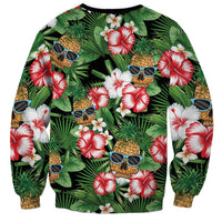 Pineapple Skull Aloha Hawaii Sweatshirt Summer Vibes Tropical Seamless Pattern - Wonder Print Shop
