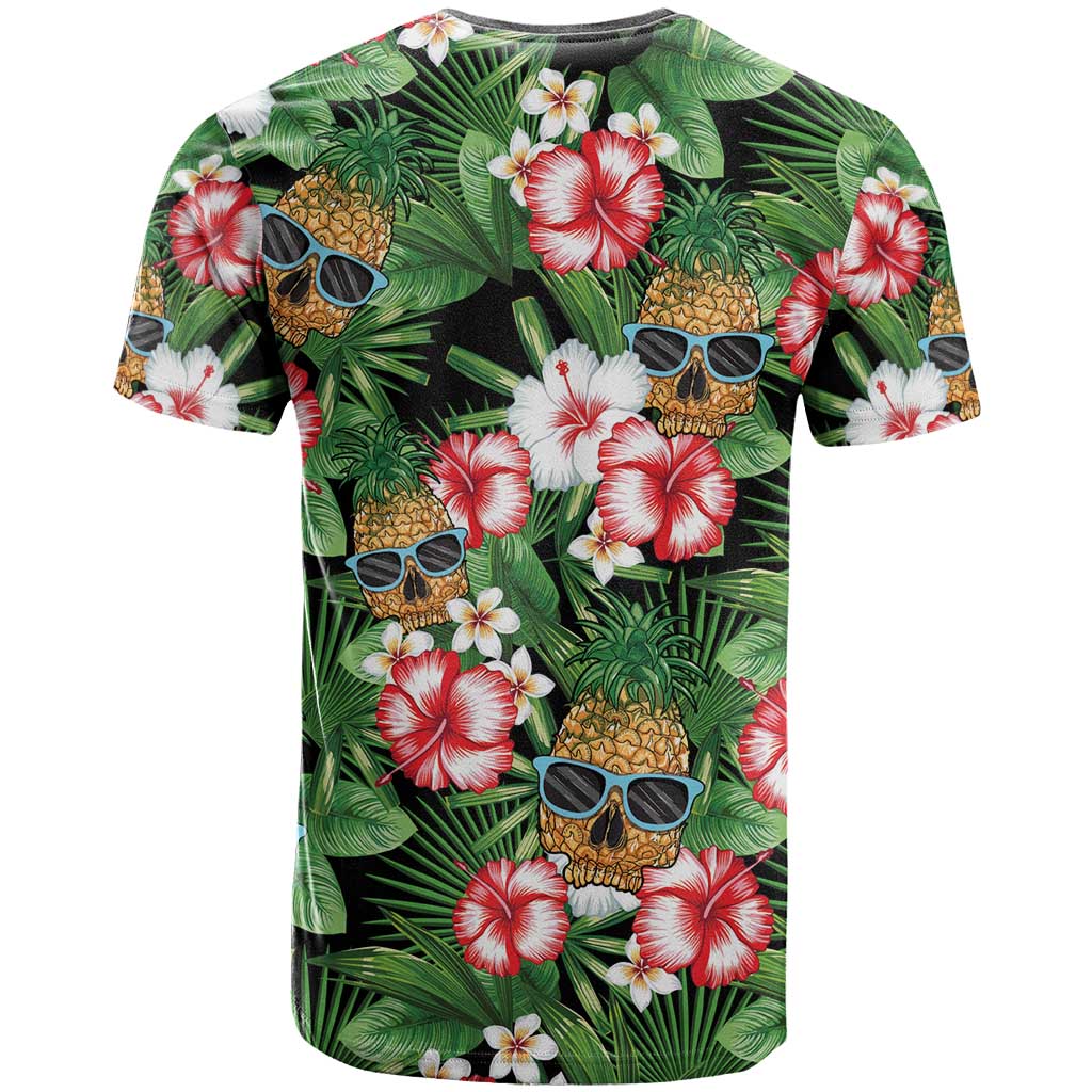 Pineapple Skull Aloha Hawaii T Shirt Summer Vibes Tropical Seamless Pattern - Wonder Print Shop