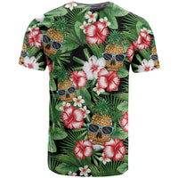 Pineapple Skull Aloha Hawaii T Shirt Summer Vibes Tropical Seamless Pattern - Wonder Print Shop