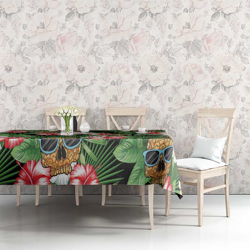 Pineapple Skull Aloha Hawaii Tablecloth Summer Vibes Tropical Seamless Pattern - Wonder Print Shop