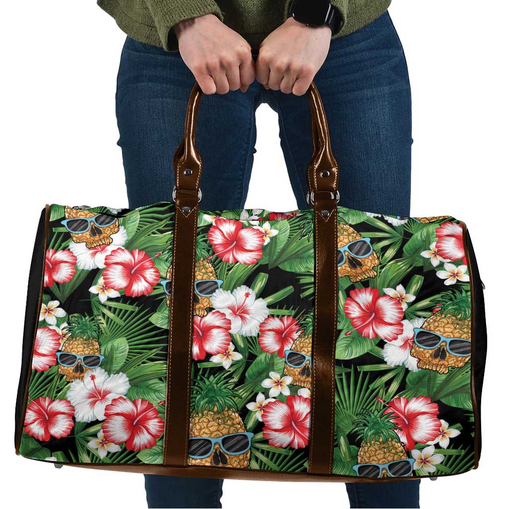 Pineapple Skull Aloha Hawaii Travel Bag Summer Vibes Tropical Seamless Pattern - Wonder Print Shop