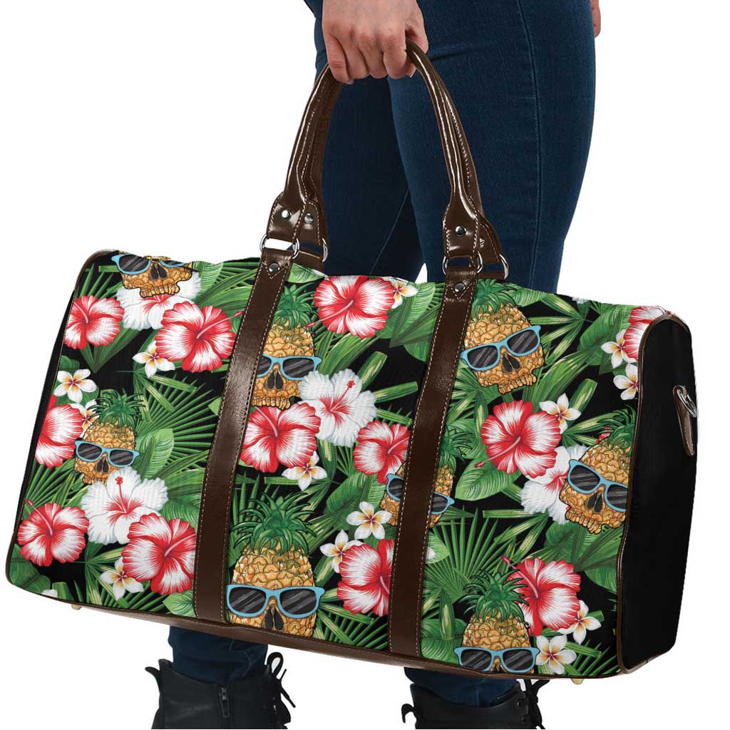 Pineapple Skull Aloha Hawaii Travel Bag Summer Vibes Tropical Seamless Pattern - Wonder Print Shop