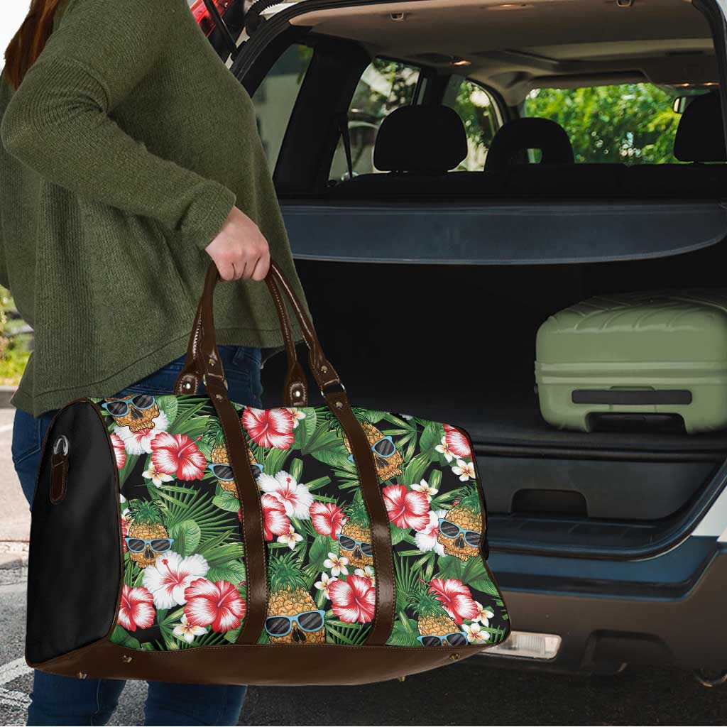 Pineapple Skull Aloha Hawaii Travel Bag Summer Vibes Tropical Seamless Pattern - Wonder Print Shop