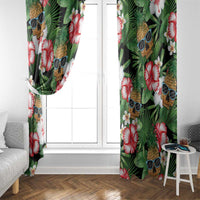 Pineapple Skull Aloha Hawaii Window Curtain Summer Vibes Tropical Seamless Pattern - Wonder Print Shop