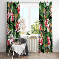 Pineapple Skull Aloha Hawaii Window Curtain Summer Vibes Tropical Seamless Pattern - Wonder Print Shop