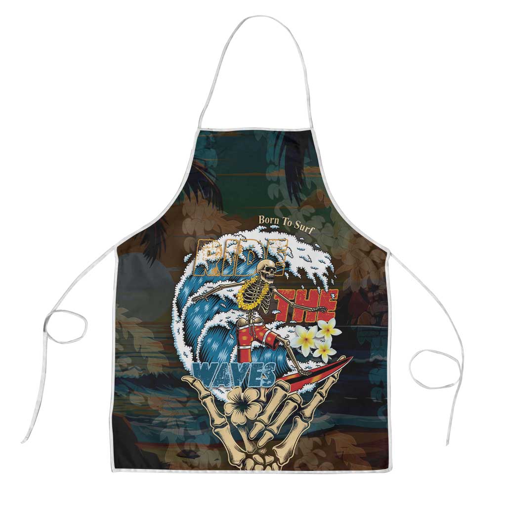 Aloha Hawaii Surfing Skull Apron Shaka Skeleton Ride The Waves - Wonder Print Shop