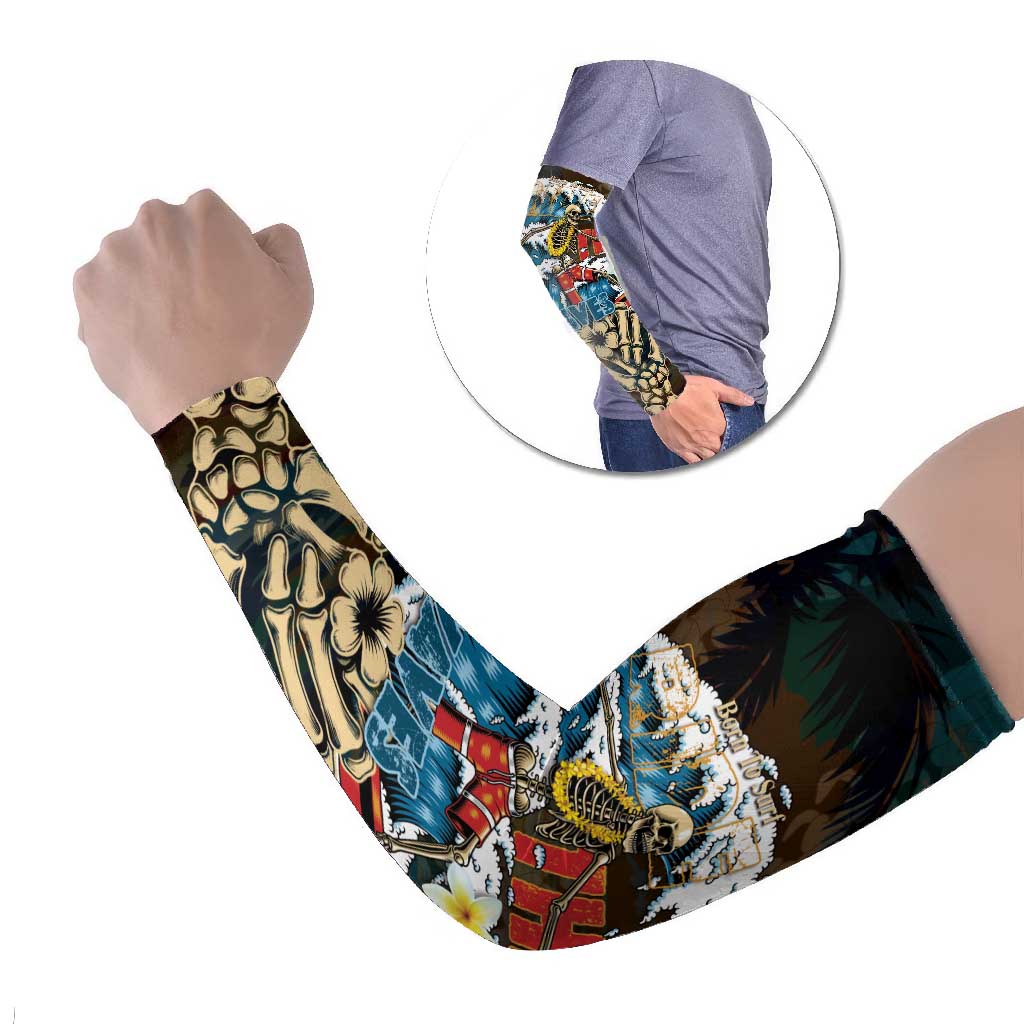 Aloha Hawaii Surfing Skull Arm Sleeves Shaka Skeleton Ride The Waves - Wonder Print Shop