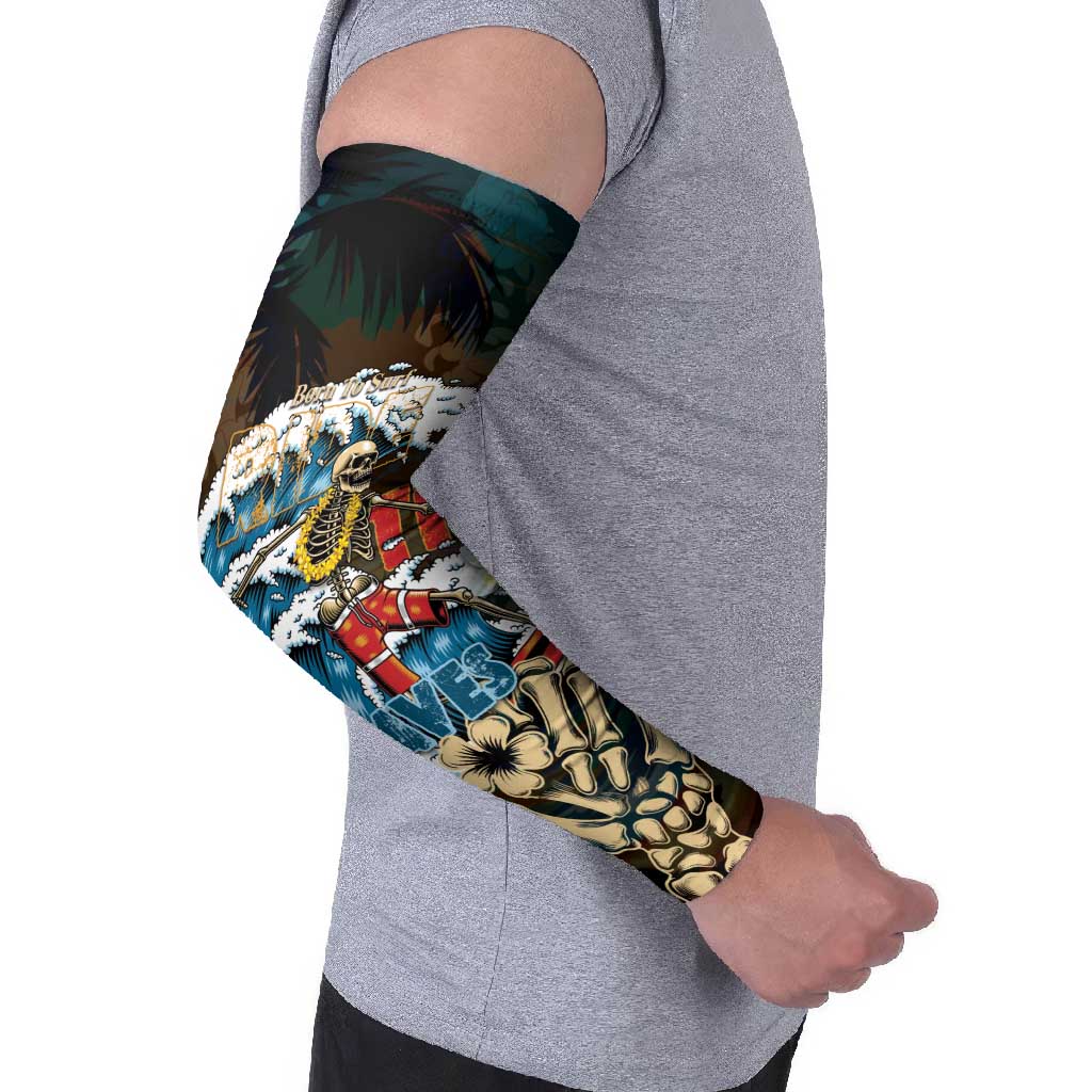 Aloha Hawaii Surfing Skull Arm Sleeves Shaka Skeleton Ride The Waves - Wonder Print Shop