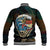 Aloha Hawaii Surfing Skull Baseball Jacket Shaka Skeleton Ride The Waves - Wonder Print Shop