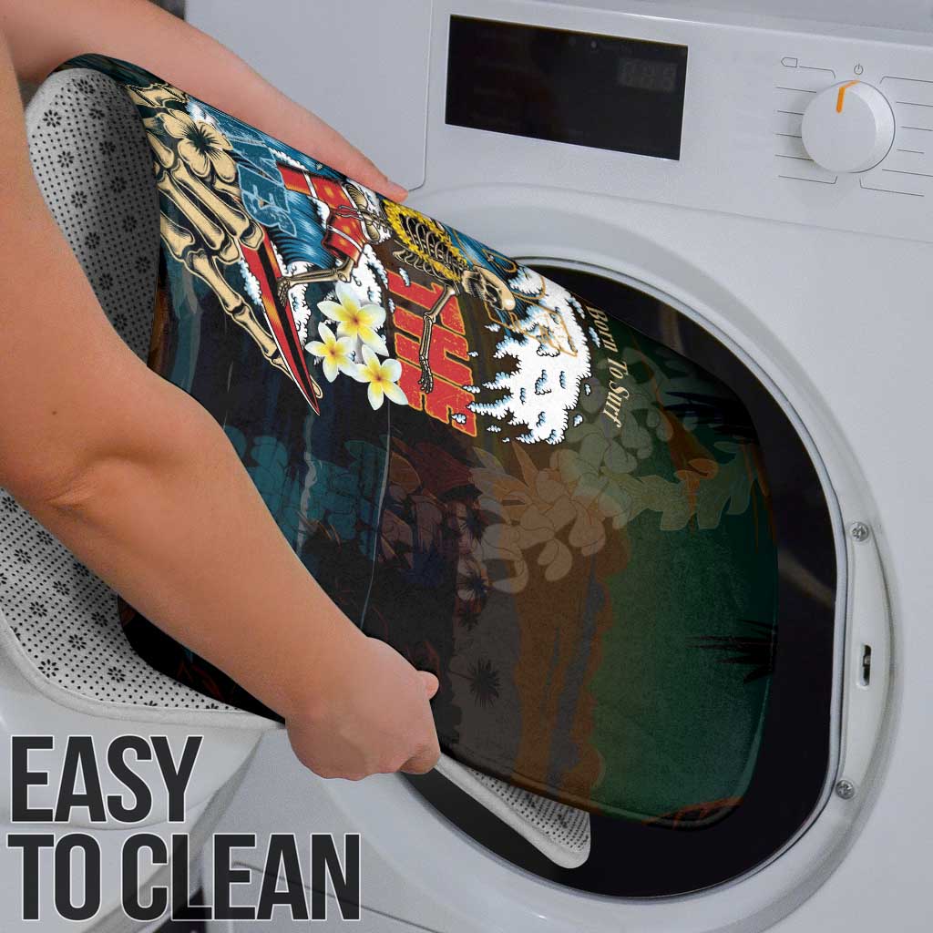 Aloha Hawaii Surfing Skull Bathroom Set Shaka Skeleton Ride The Waves - Wonder Print Shop