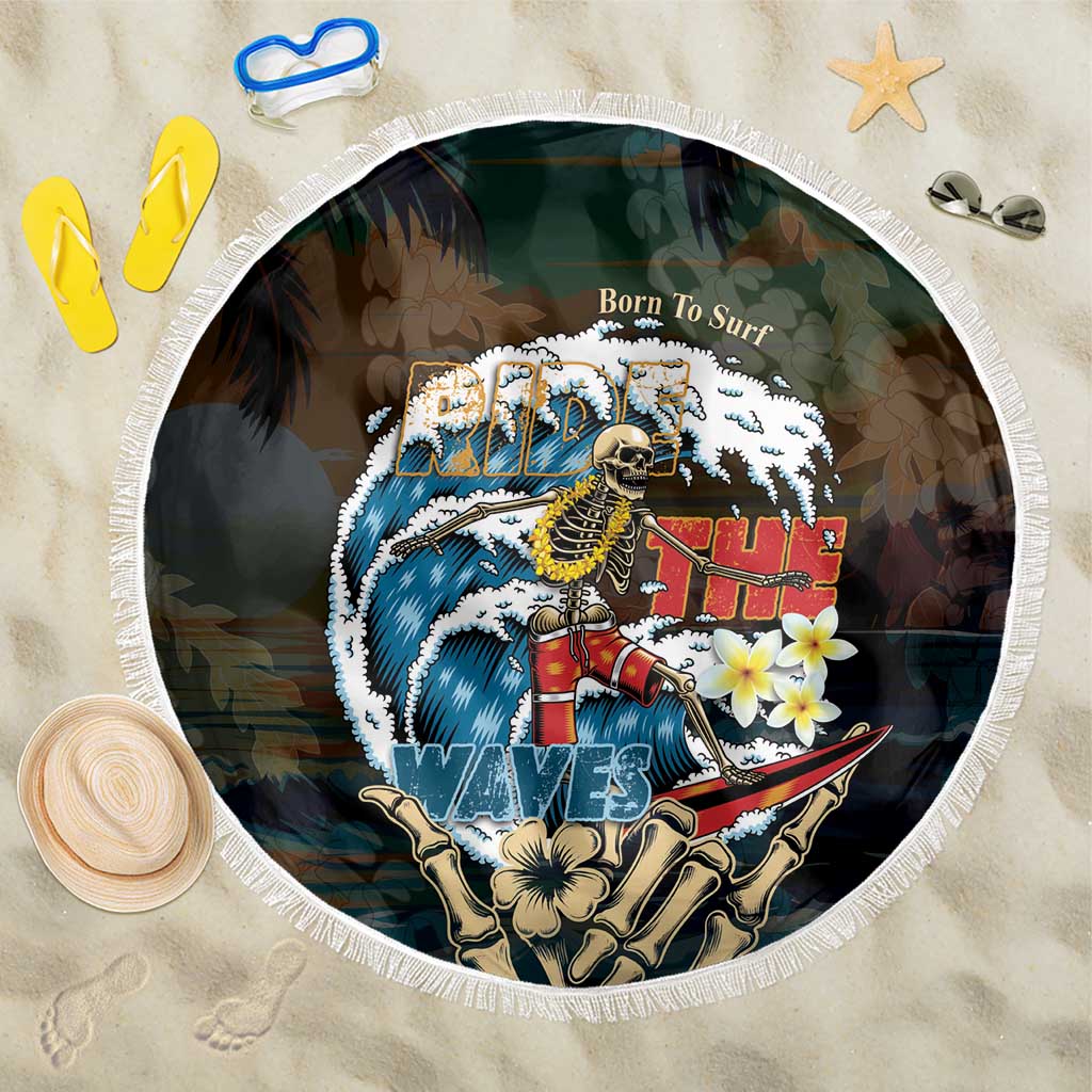 Aloha Hawaii Surfing Skull Beach Blanket Shaka Skeleton Ride The Waves - Wonder Print Shop