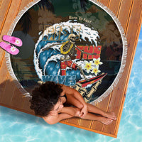 Aloha Hawaii Surfing Skull Beach Blanket Shaka Skeleton Ride The Waves - Wonder Print Shop