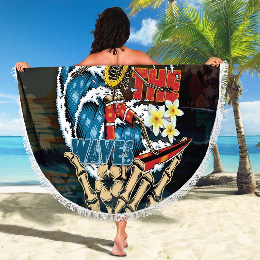 Aloha Hawaii Surfing Skull Beach Blanket Shaka Skeleton Ride The Waves - Wonder Print Shop