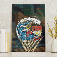 Aloha Hawaii Surfing Skull Canvas Wall Art Shaka Skeleton Ride The Waves - Wonder Print Shop